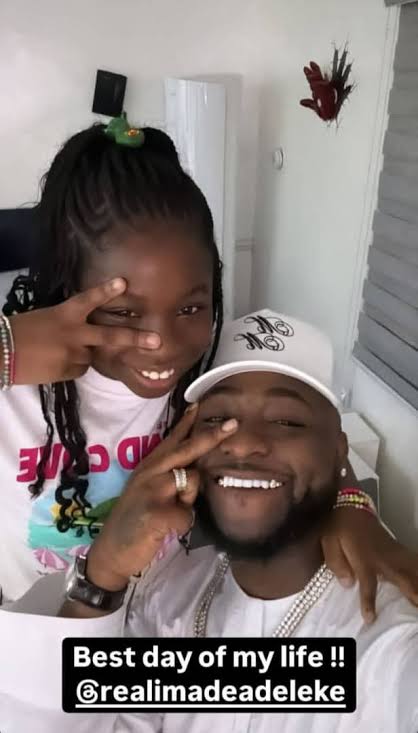Sunday lunch with my baby - Davido says as he shares lovely video on a daddy-daughter date with Imade (Video)